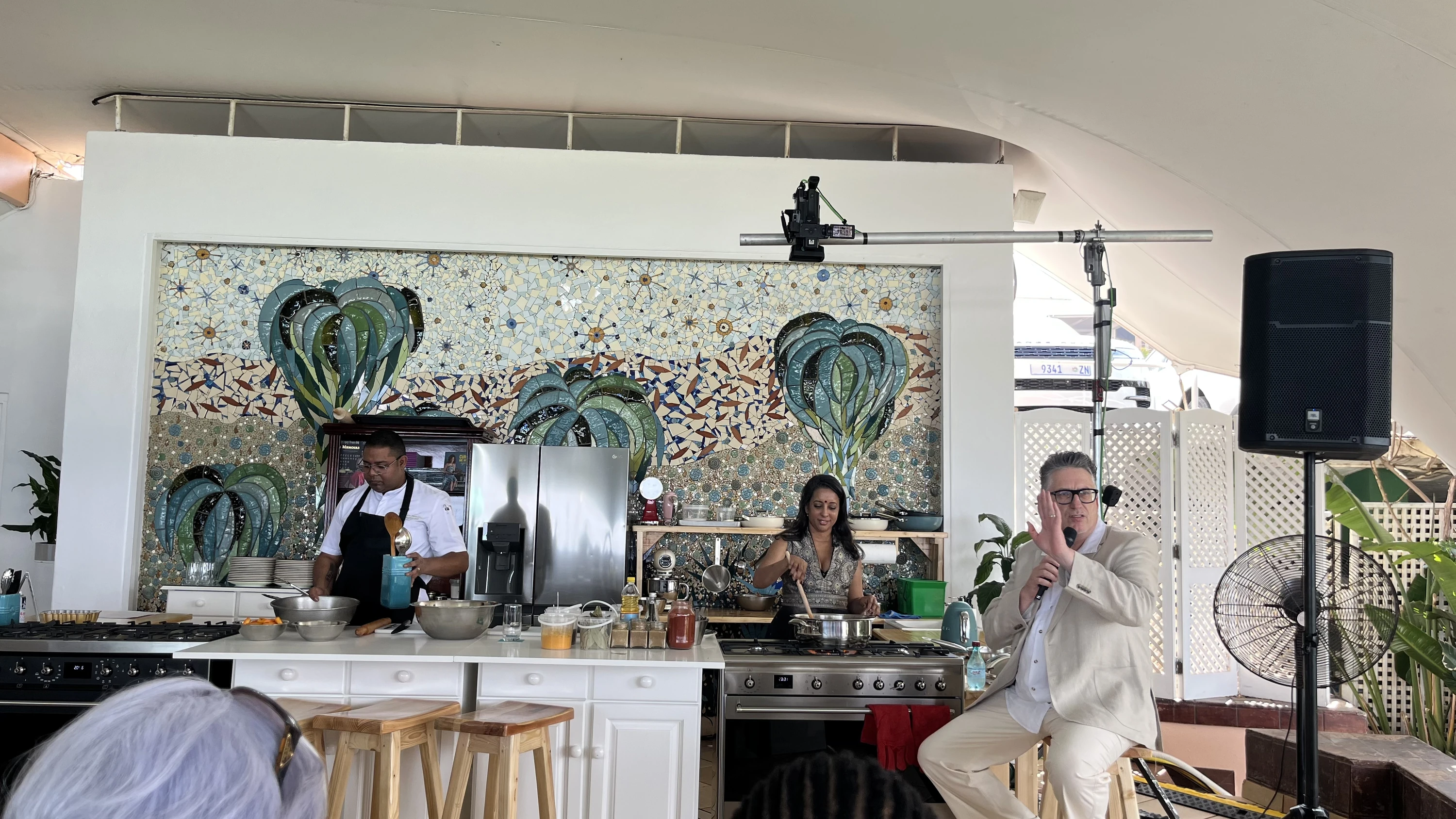 Darren Maule kept the banter going while Yudhika got on with the serious business of cooking.