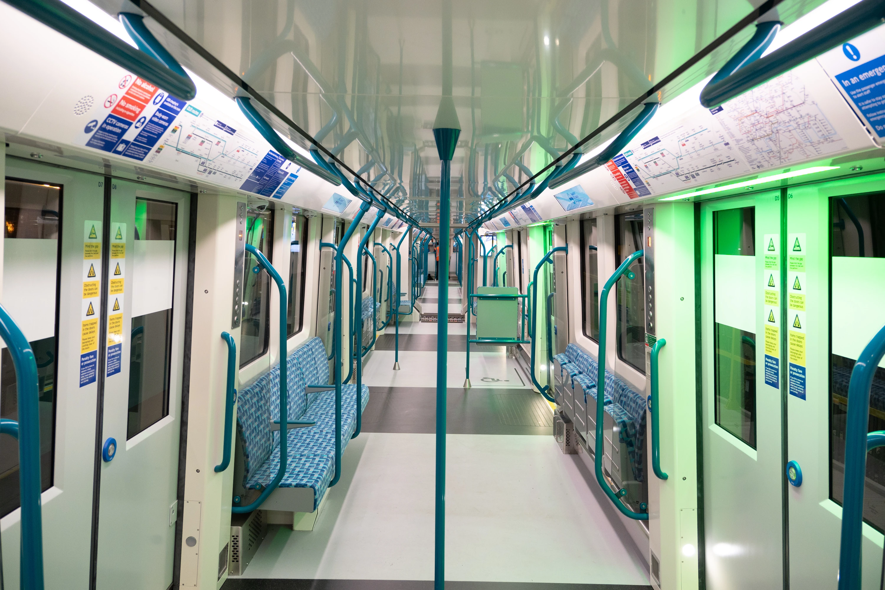 Inside the new DLR train carriages 
