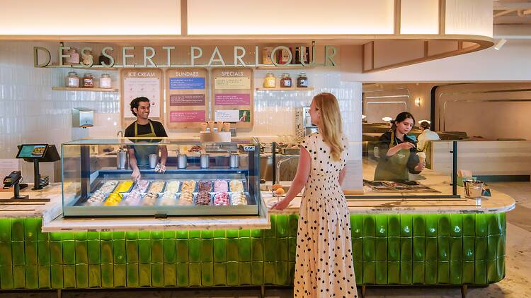 New Platter restaurant at John Lewis Oxford Street Dessert parlour with ice cream