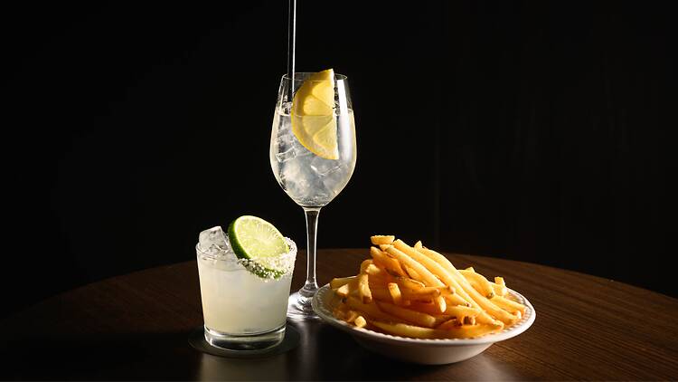 Cocktail specials and frites at Bar Ferdinand