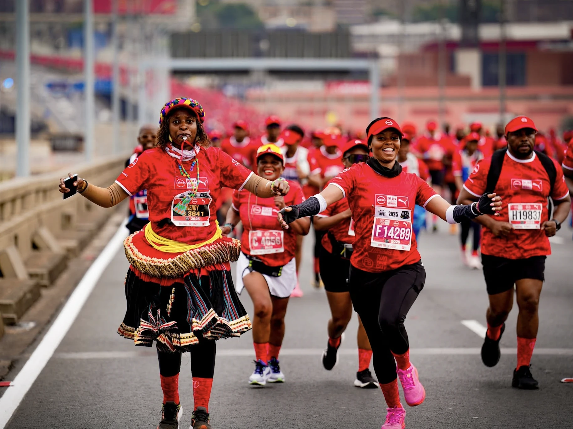 Joburg runners celebrate the fusion of heritage and fitness by running in traditional attire.