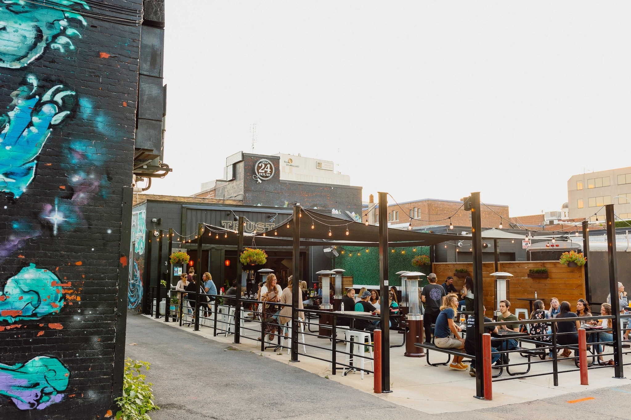 The patio of Trust Beer in St Catharines Ontario