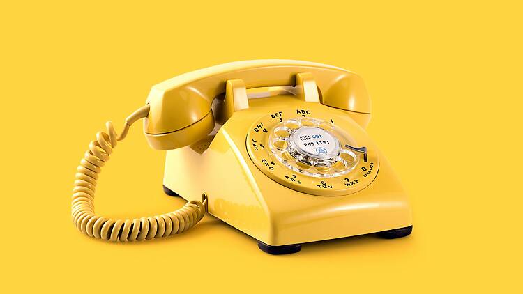 Landline phone Yellow landline phone
