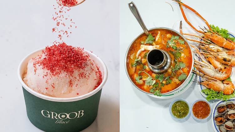 Taste tom yum sorbet ice cream at Groob Glace Taste tom yum sorbet ice cream at Groob Glace