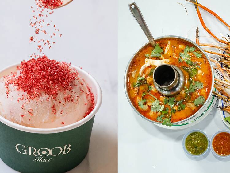 Taste tom yum sorbet ice cream at Groob Glace Taste tom yum sorbet ice cream at Groob Glace