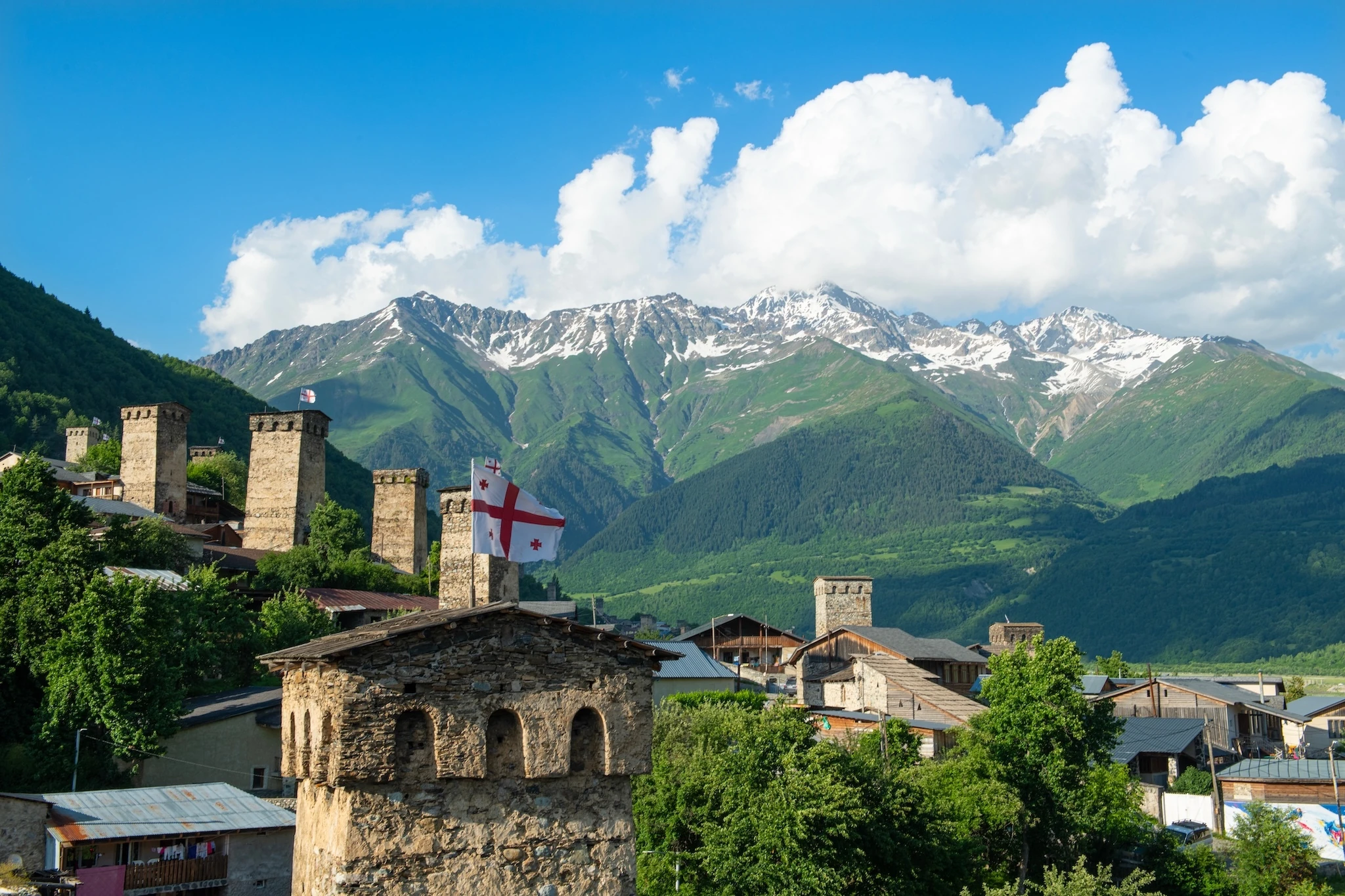 Mestia town in Georgia