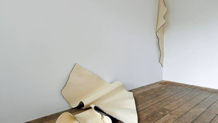 Installation view of ‘Monika Sosnowska: Weight of Matter’ at the South London Gallery Installation view of ‘Monika Sosnowska: Weight of Matter’ at the South London Gallery