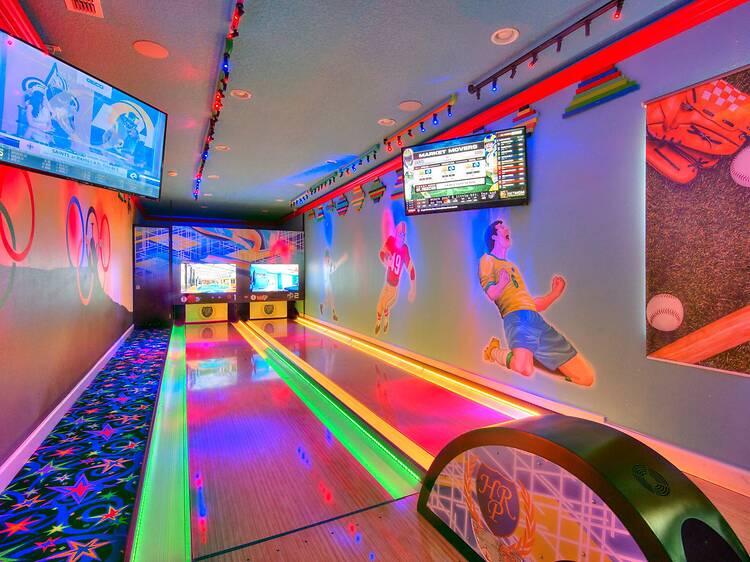 Best for massive group trips: The adult playground with a bowling alley and cinema