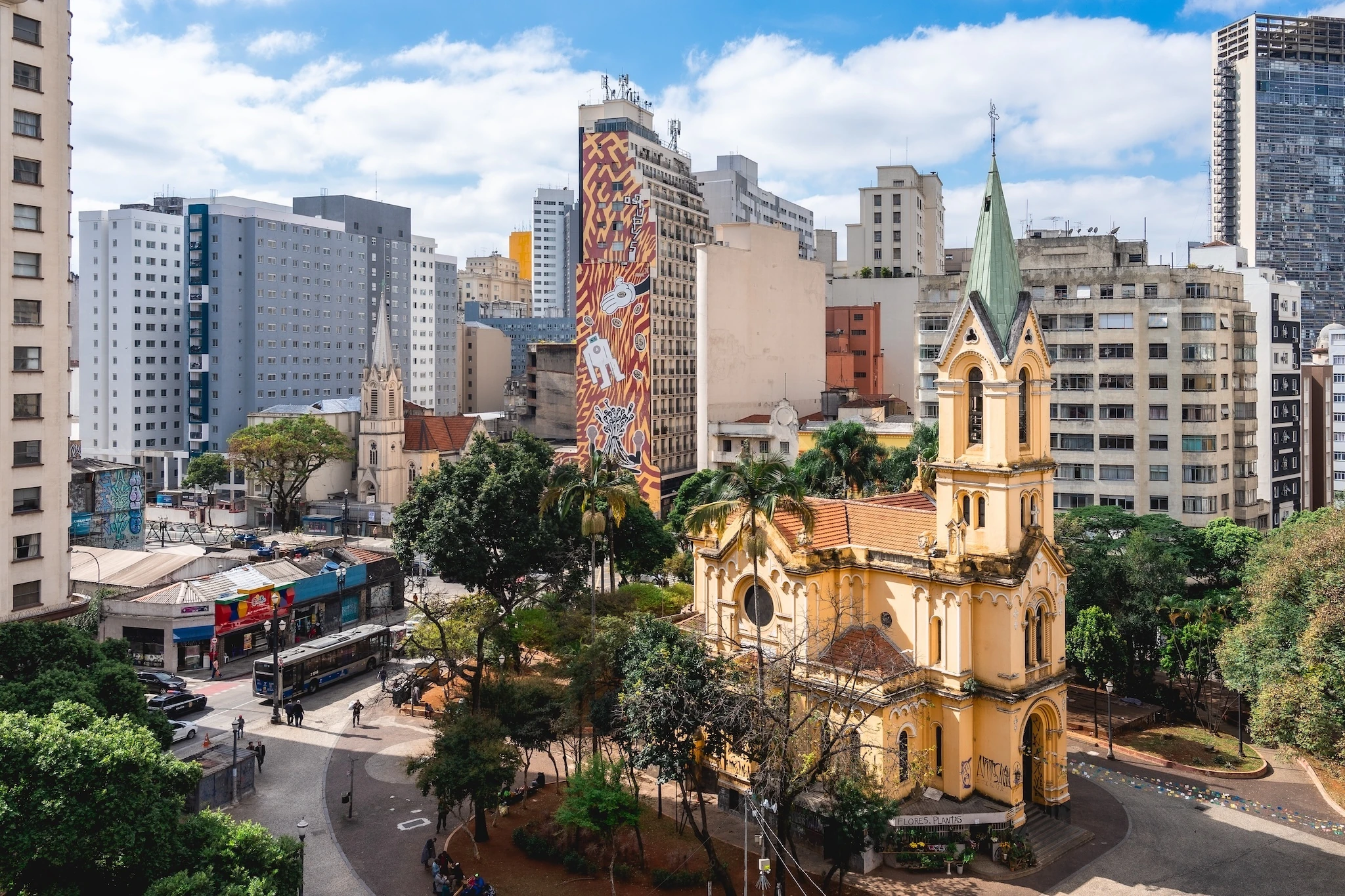 Panoramic view from the neighbourhood Republica. S&atilde;o Paulo, Brazil