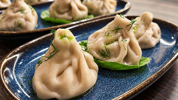 It seems almost every country has its own variation of dumplings because this Russian menu also has some.