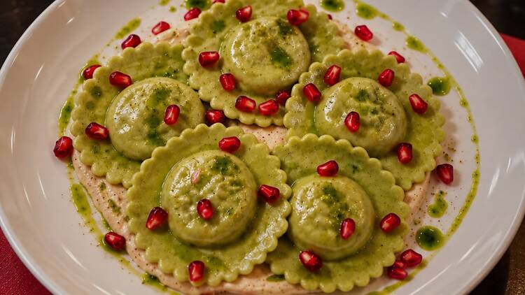 Ravioles en nogada en Giorella Ravioles en nogada en Giorella