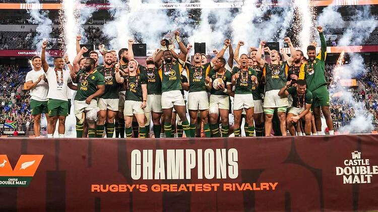 The Springboks won the inaugural Rugby’s Greatest Rivalry series trophy 43-28 over the All Blacks. The Springboks won the inaugural Rugby’s Greatest Rivalry series trophy 43-28 over the All Blacks.
