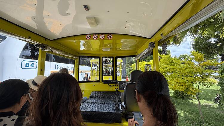 All aboard a tiny yellow tram All aboard a tiny yellow tram
