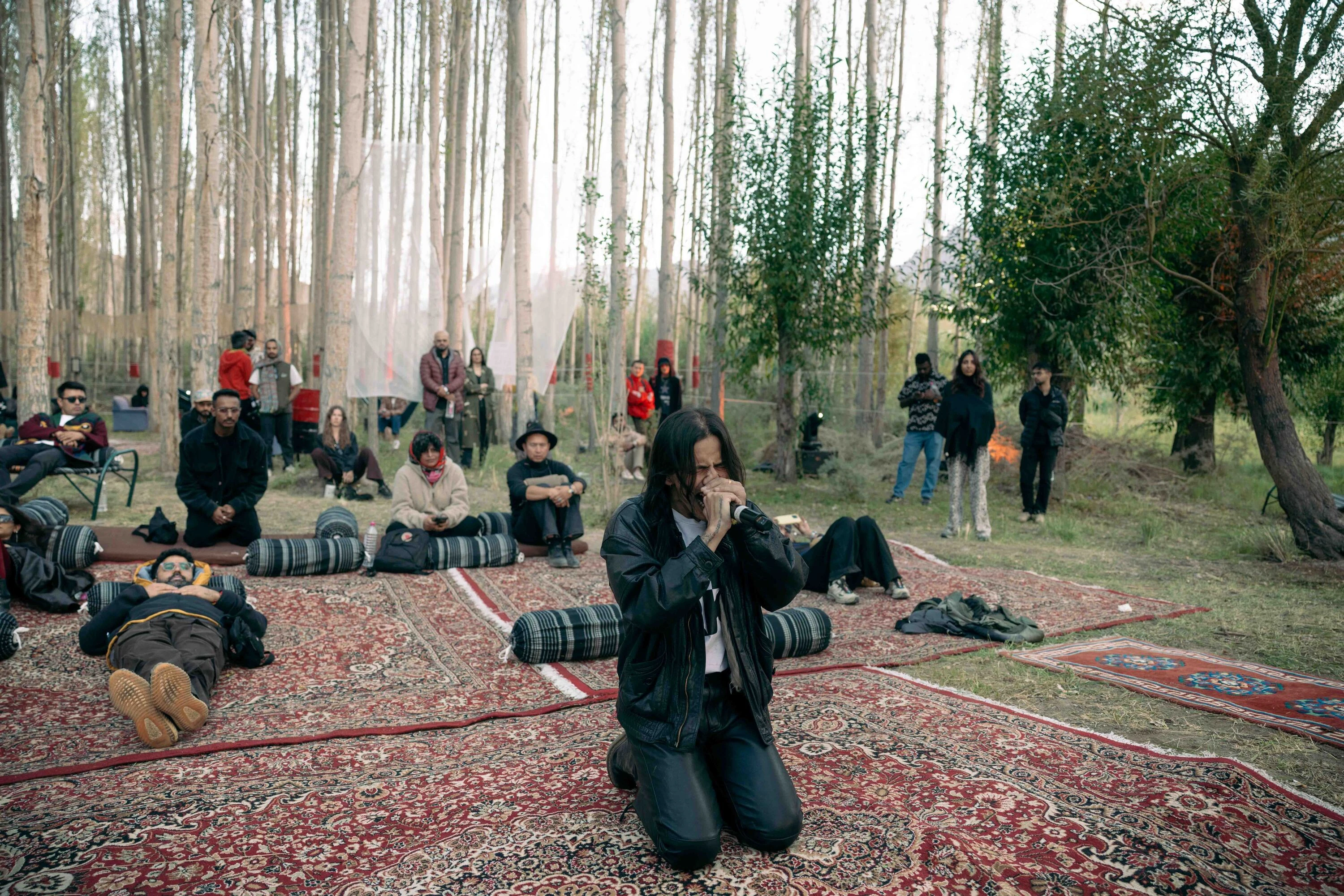 Carpet-lounging sets at Akasa Gathering 2026