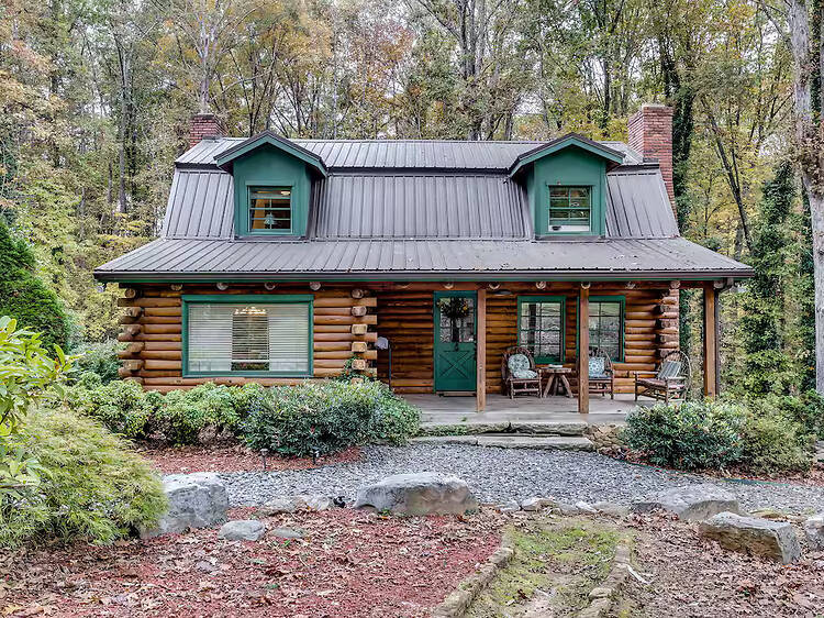 Best for large group getaways: The fairytale cabin with a pool