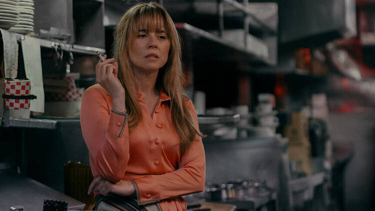 Linda Cardellini as Pam Voorhees during Crystal Lake Season 1. Linda Cardellini as Pam Voorhees during Crystal Lake Season 1.