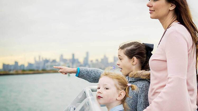 Family enjoying a scenic Port Phillip Ferry trip Family enjoying a scenic Port Phillip Ferry trip