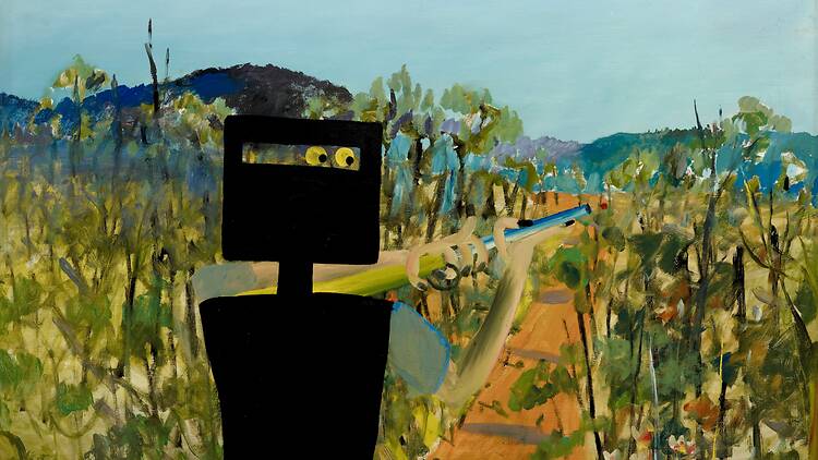 Sidney Nolan First-class marksman 1946, Art Gallery of New South Wales, purchased with funds provided by the Gleeson O’Keefe Foundation 2010 © The Trustees of the Sidney Nolan Trust/DACS/Copyright Agenc