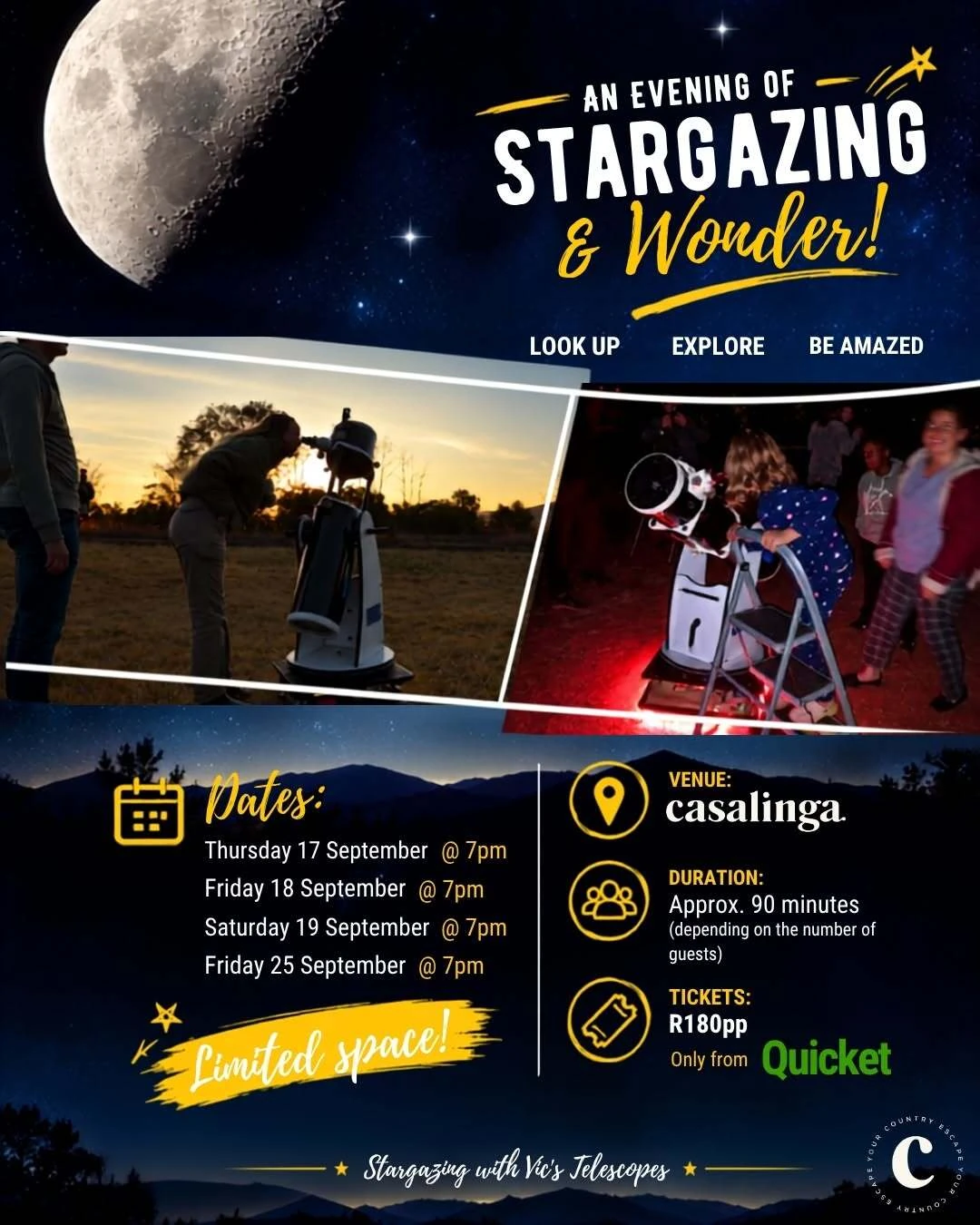 Stargazing with Vic&rsquo;s Telescopes at Casalinga 