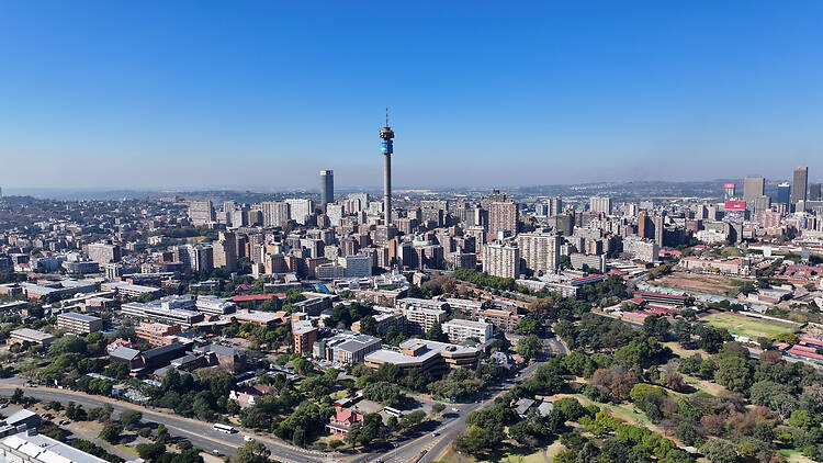 Johannesburg skyline Johannesburg Skyline At Johannesburg In Gauteng South Africa. Downtown Cityscape. Business District Background. Johannesburg At Gauteng South Africa. High Rise Buildings. City Landmark.