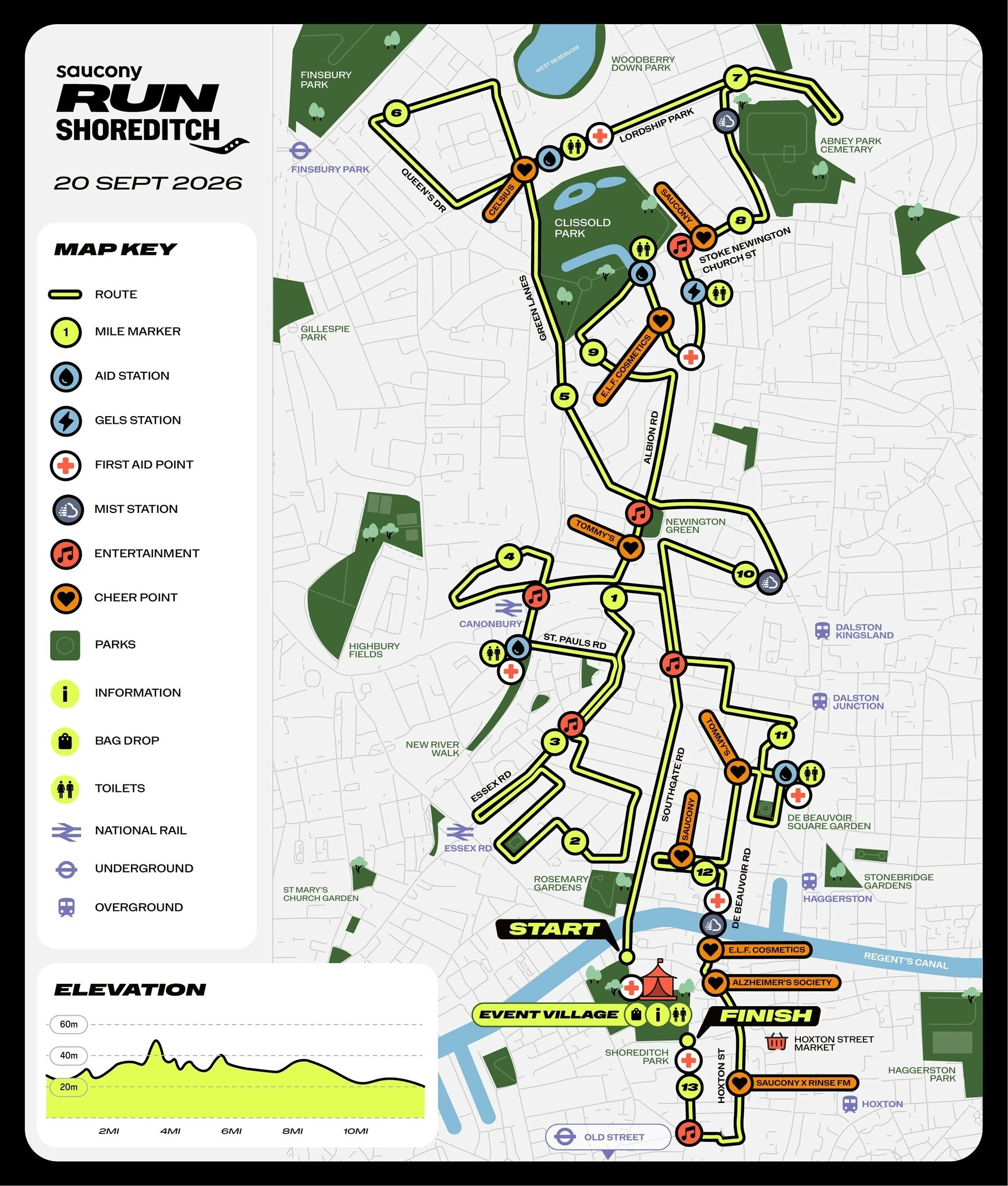 Route for the Shoreditch Half 2026