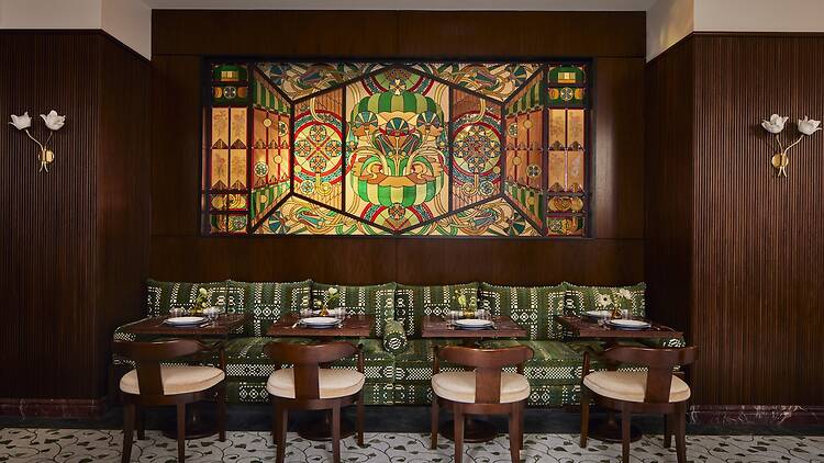 Stained glass window at Maison Passerelle