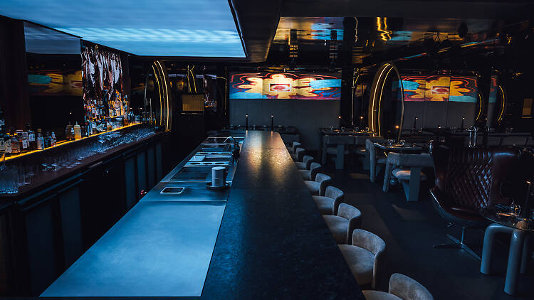 Synthe is a retrofuturistic bar inside-out Synthe is a retrofuturistic bar inside-out