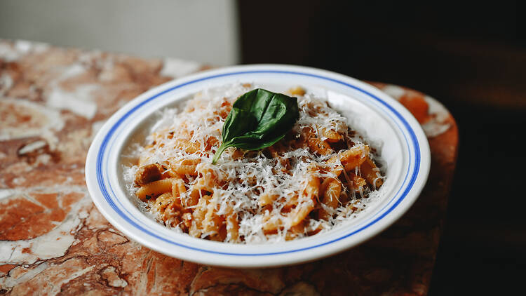 Malloreddus com ragú de salsicha no Mammarua