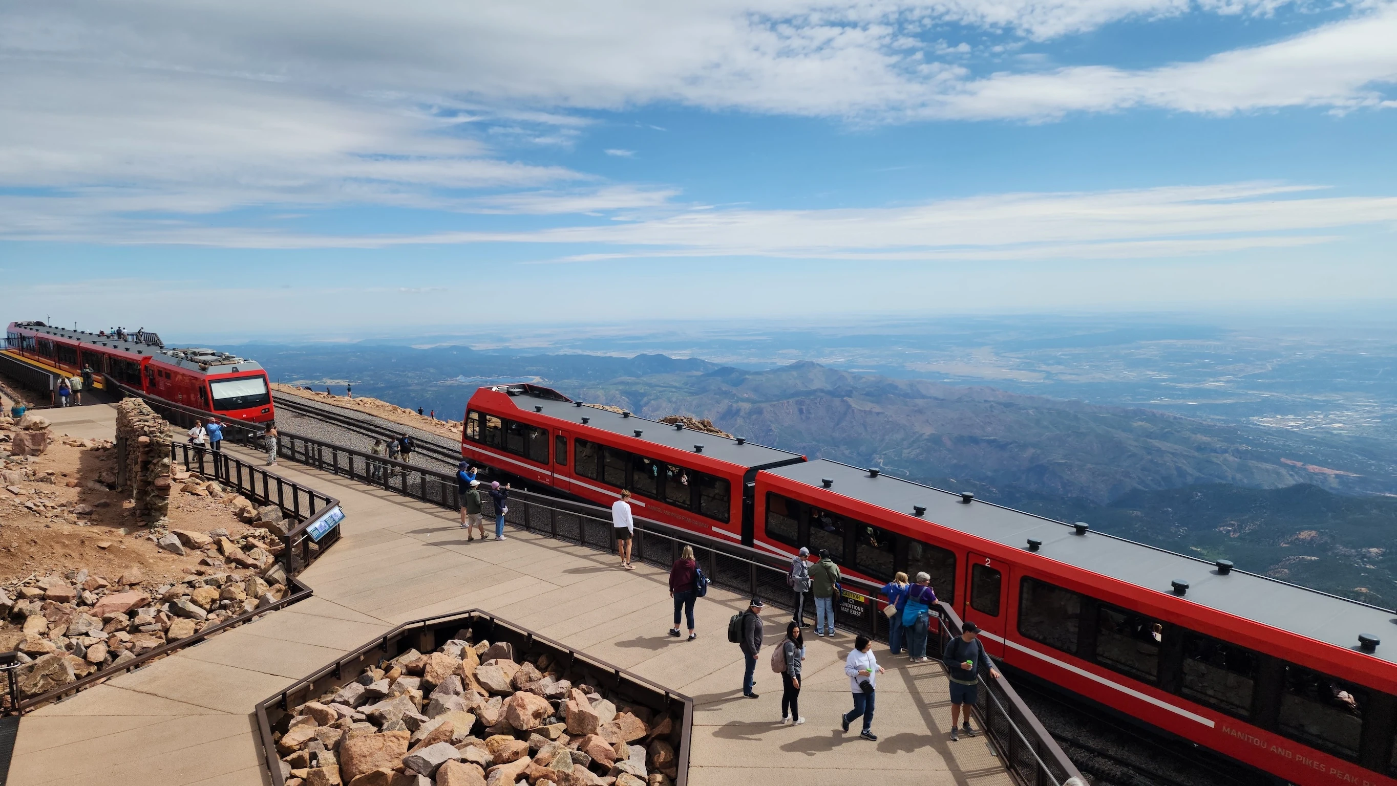 Pikes Peak Cog Railway at the top