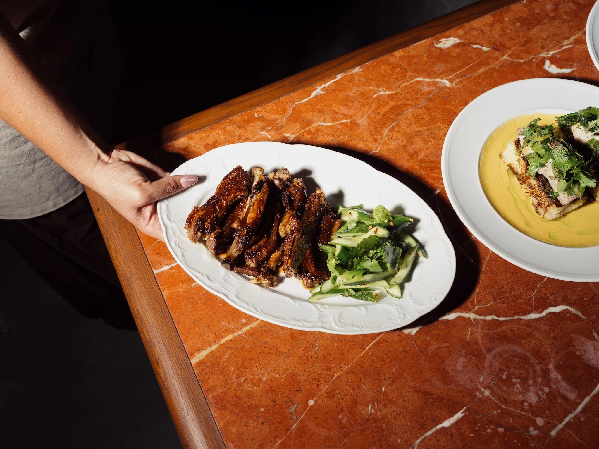Sticky lamb spare ribs from Liba