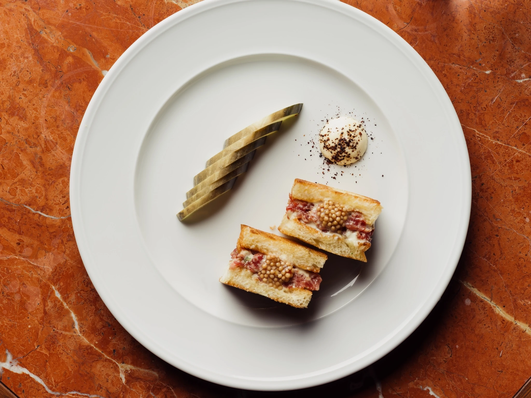 Steak tartare sando from Liba