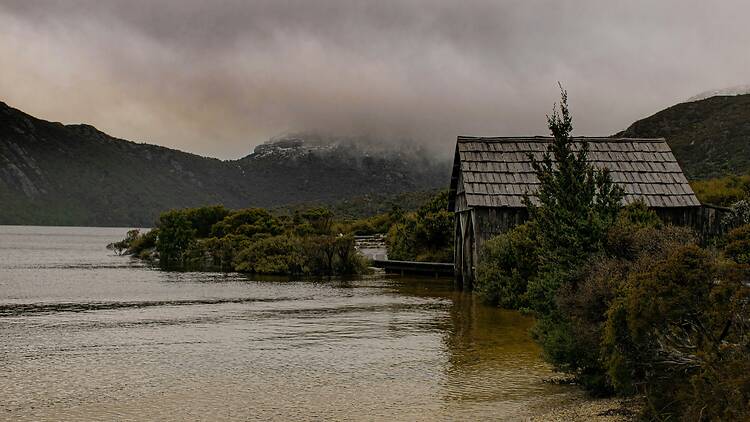 Dove Lake, Cradle Mountain Eerie boat sheds