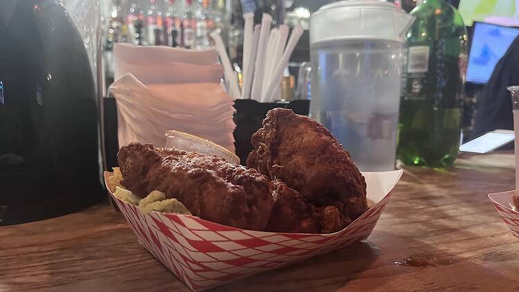 Wings in a paper basket