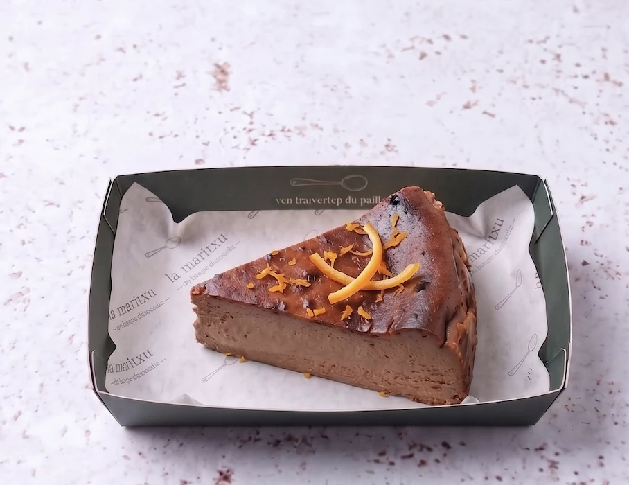 The chocolate and orange cheesecake at La Maritxu 