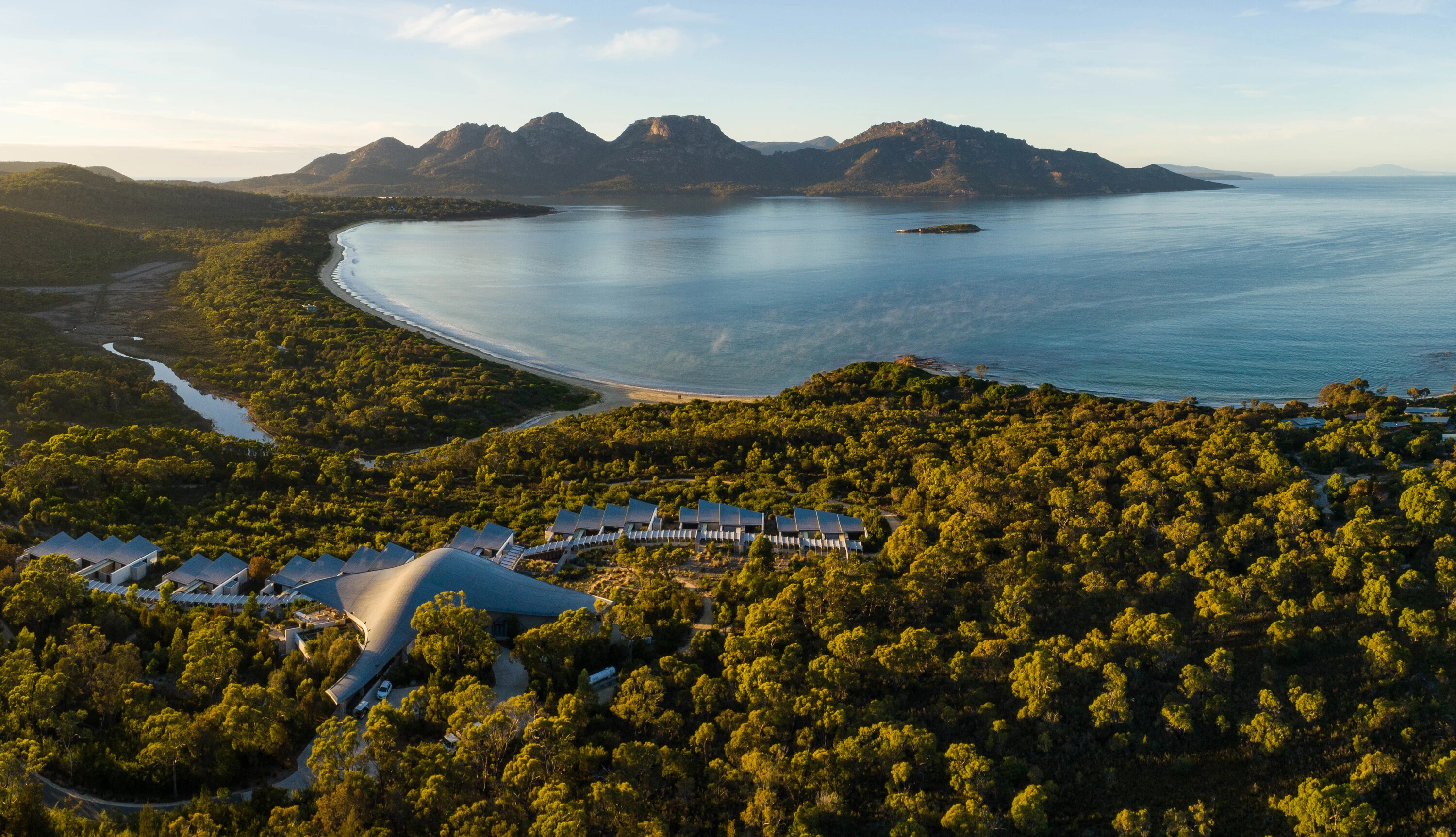 Aerial view of Saffire Freycinet
