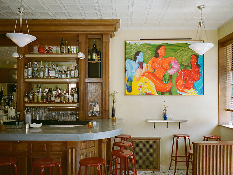 This new West Village bar serves tiny Martinis and French onion grilled cheese