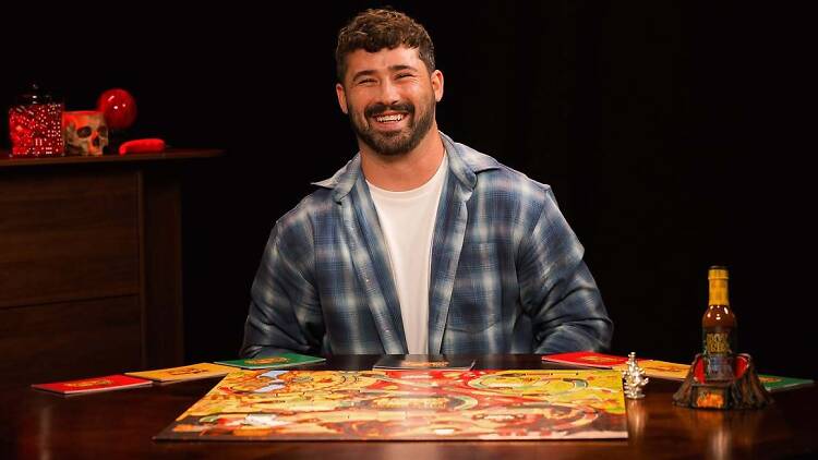 Joe Santagato on “Hot Ones: Game Night" Joe Santagato on “Hot Ones: Game Night"