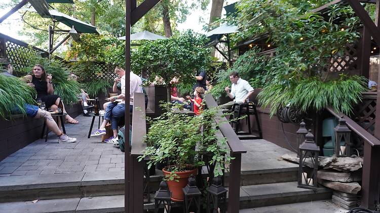 Outdoor patio at Grimm Tavern