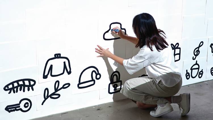 Pick up a marker and add your doodles to a growing communal canvas