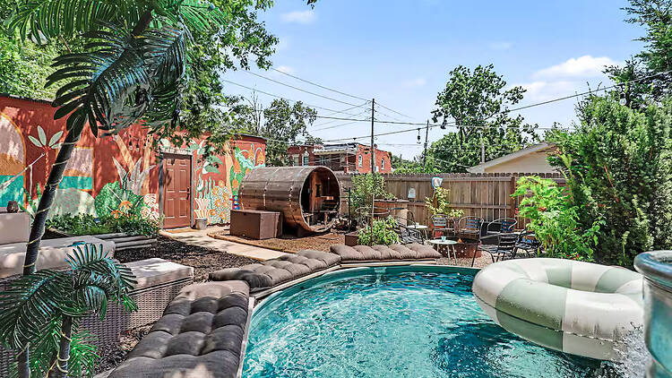Best for sauna lovers: The bungalow with a tiki lounge Best for sauna lovers: The bungalow with a tiki lounge