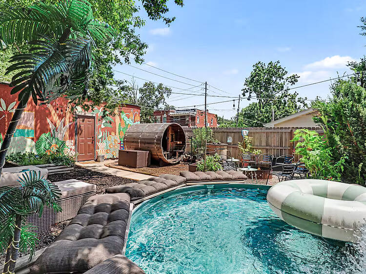 Best for sauna lovers: The bungalow with a tiki lounge Best for sauna lovers: The bungalow with a tiki lounge