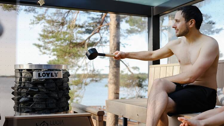 Hanaholmen glass sauna, Helsinki Hanaholmen glass sauna, Helsinki