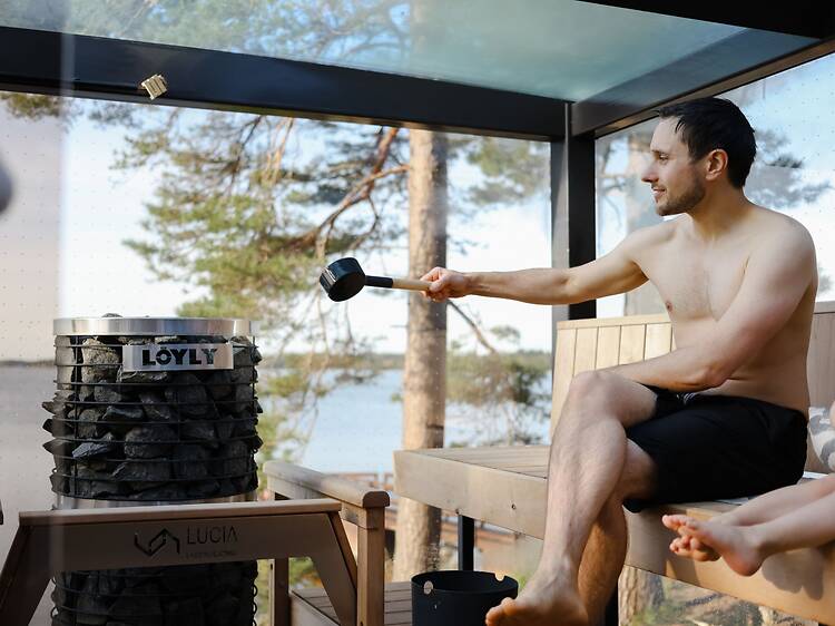 Hanaholmen glass sauna, Helsinki Hanaholmen glass sauna, Helsinki