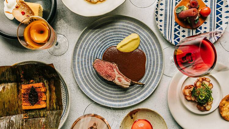 A variety of dishes. A variety of dishes.