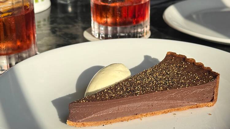 Chocolate tart at Chiswick