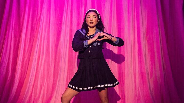 Michelle Lim Davidson performing during her stage production, 'Koreaboo'