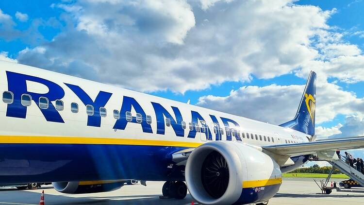 Ryanair plane on the runway Ryanair plane on the runway