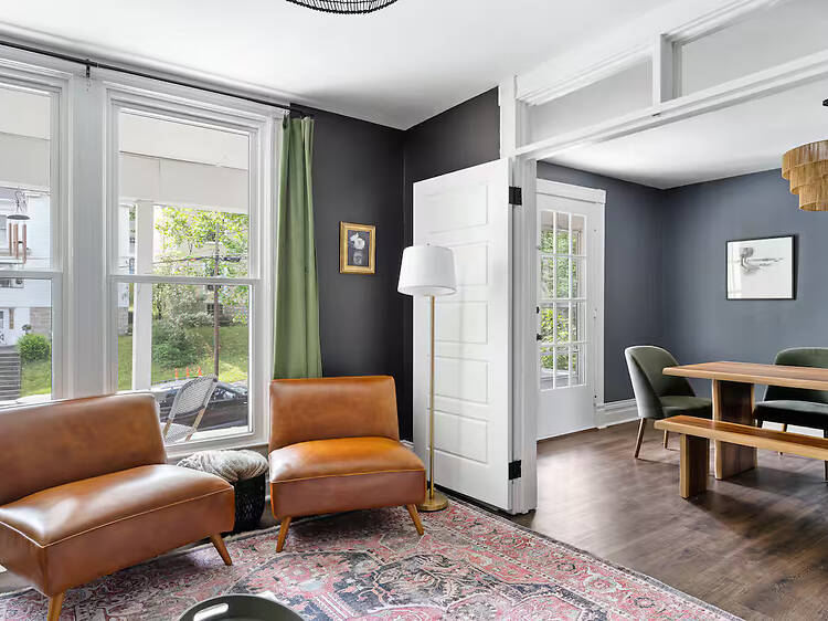 Best for decadent vintage-glam stays: The velvet-and-leather duplex Best for decadent vintage-glam stays: The velvet-and-leather duplex
