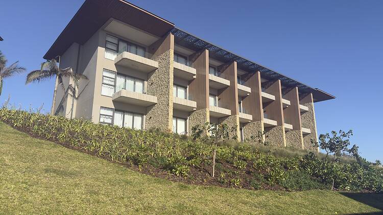 Guest rooms overlook the landscaped grounds at Club Med South Africa Beach & Safari Resort.