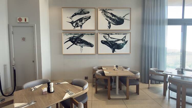 Ocean-inspired details inside Oceania, the resort’s main restaurant.